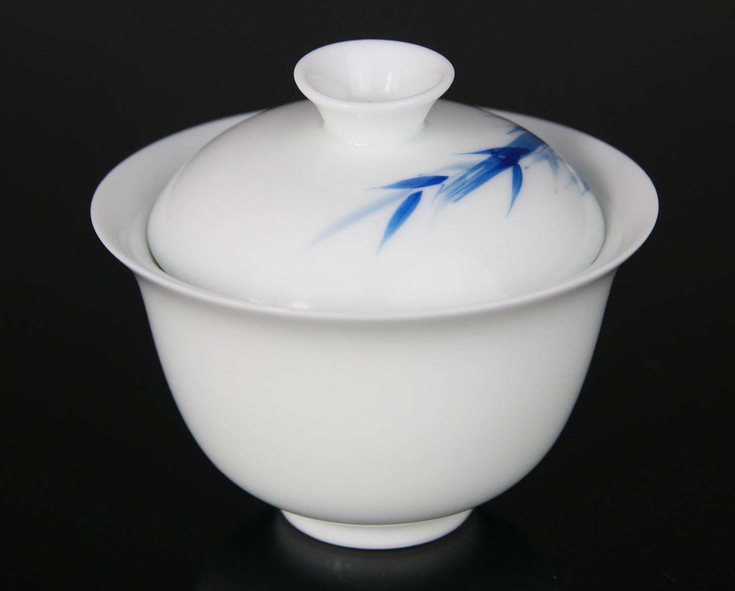 Gaiwan en Porcelaine Bleu Blanc Bambou - 100 mL