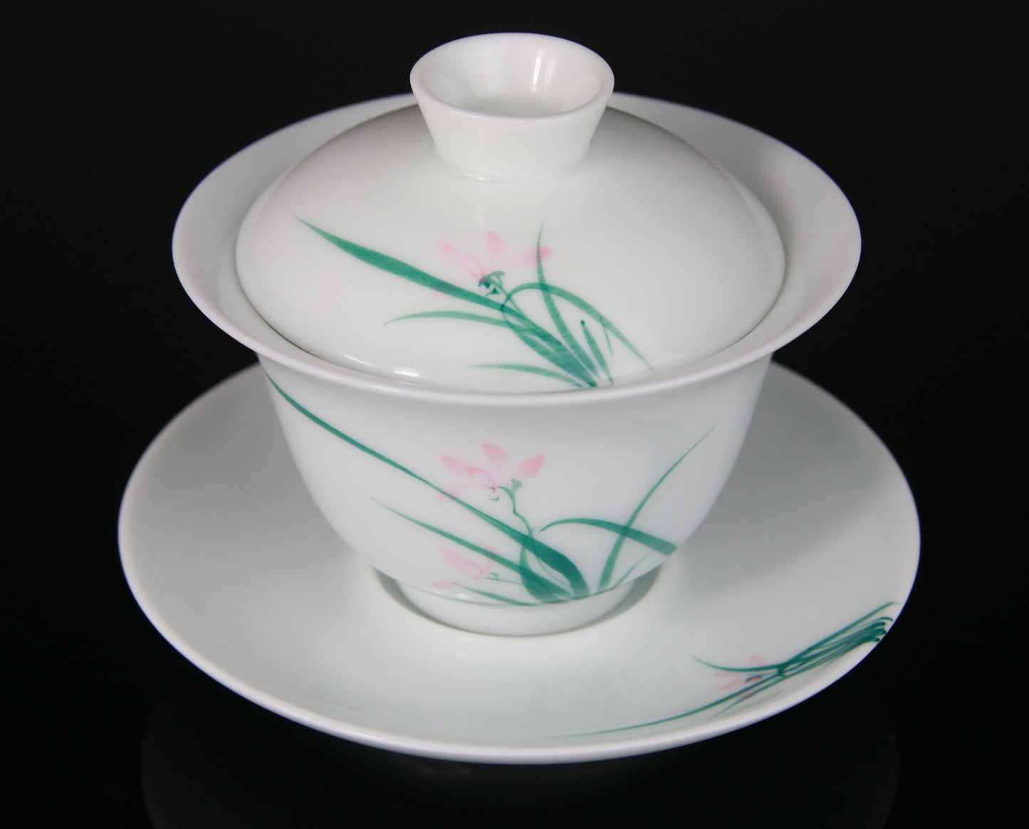 Gaiwan en Porcelaine Peinte Lotus Dorure - 140 mL